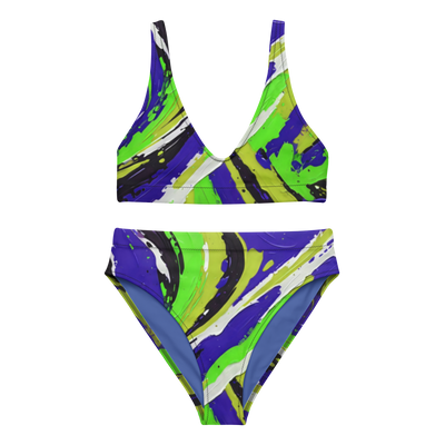 Blue Splash High-Waisted Bikini