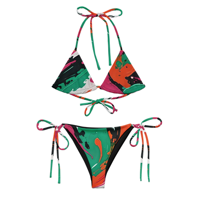 Teal Splash String Bikini