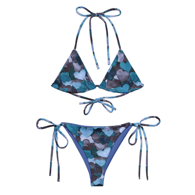 Blue Hearts String Bikini