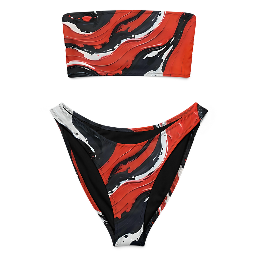 Red Splash Bandeau Bikini