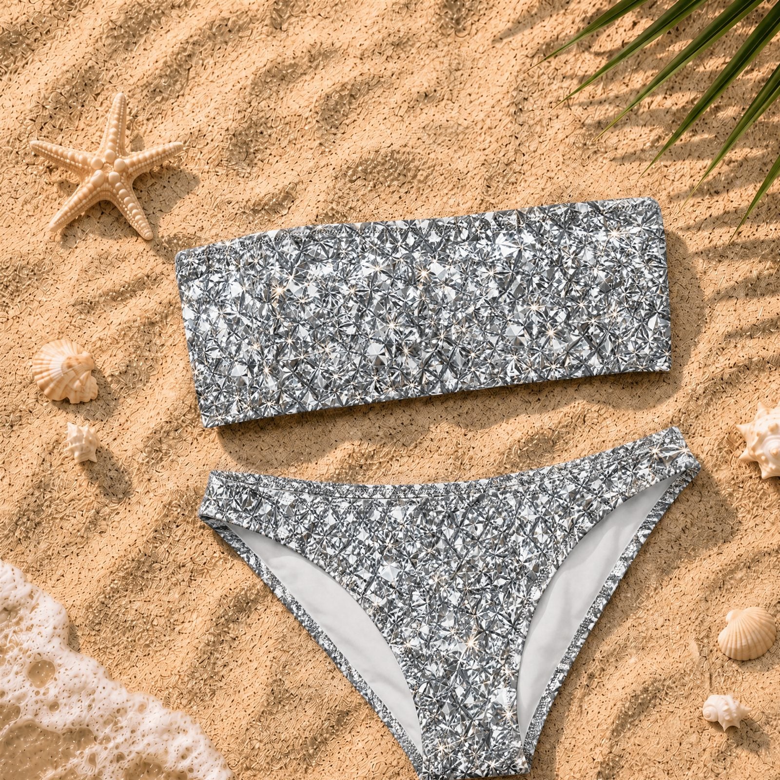 White Diamond Bandeau Bikini