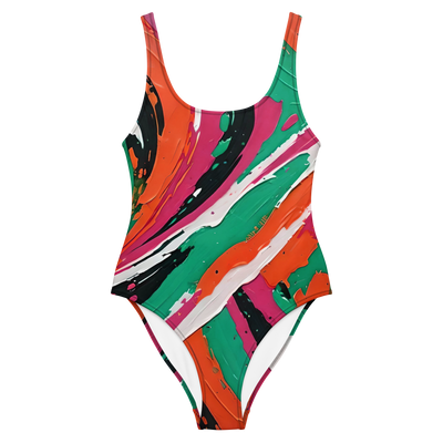 Teal Splash One-Piece Swimsuit