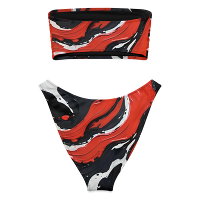 Red Splash Bandeau Bikini