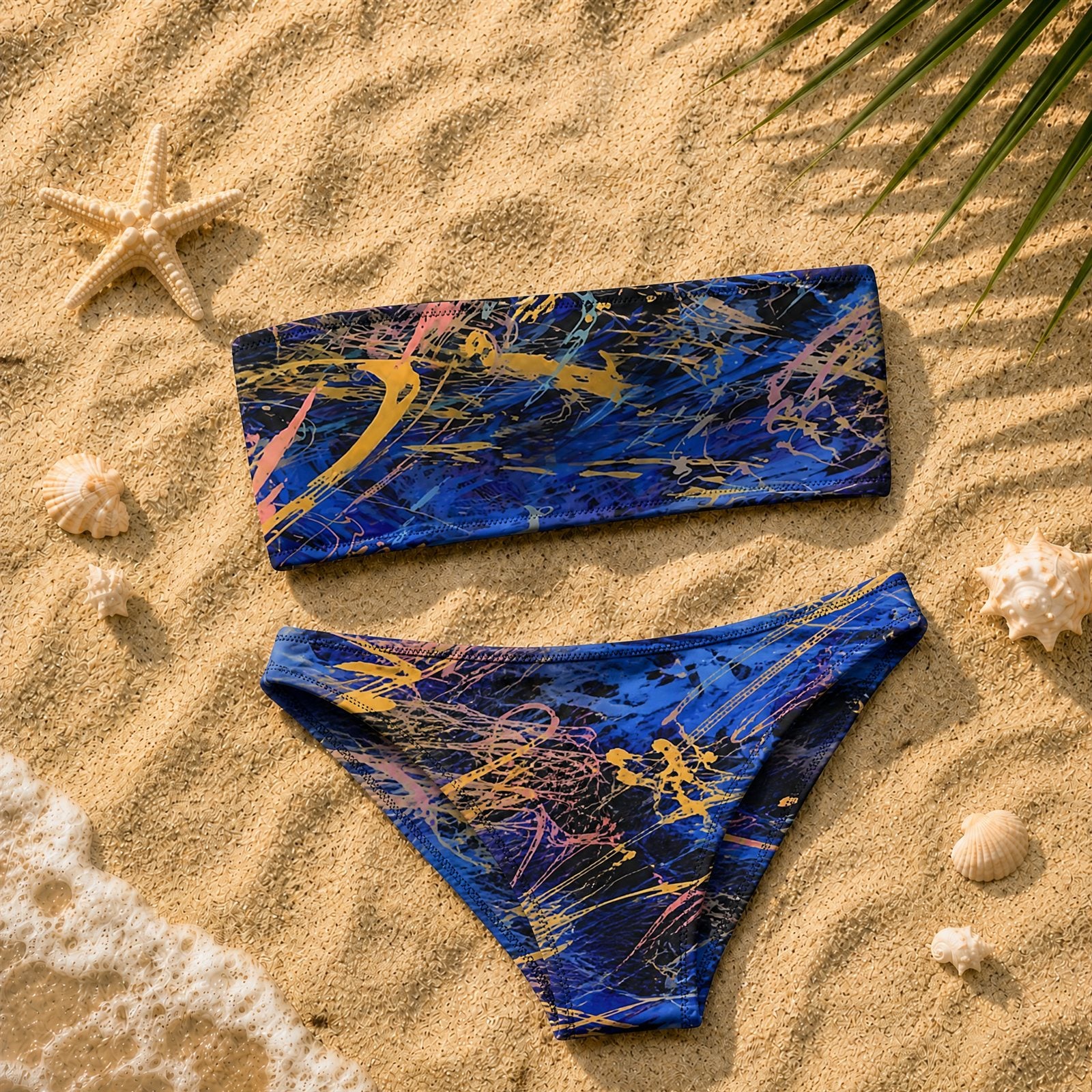 Black Electric Bandeau Bikini