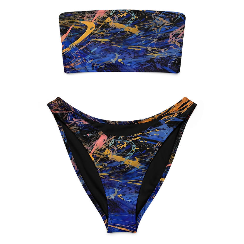 Black Electric Bandeau Bikini