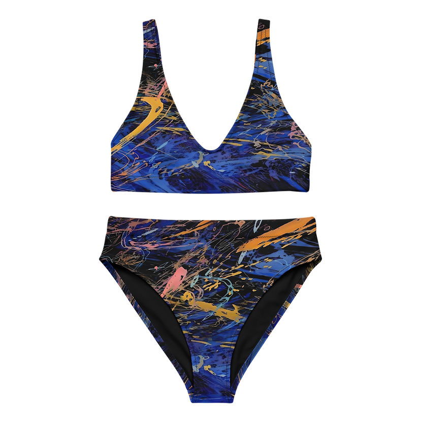 Black Electric High-Waisted Bikini