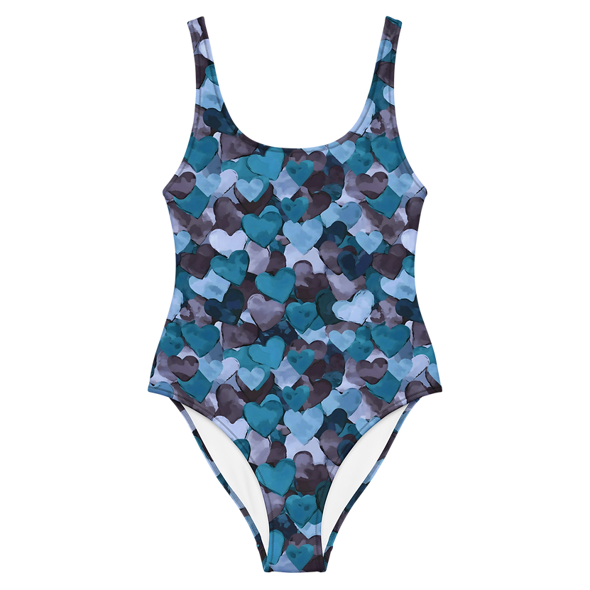 Blue Hearts One-Piece Swimsuit