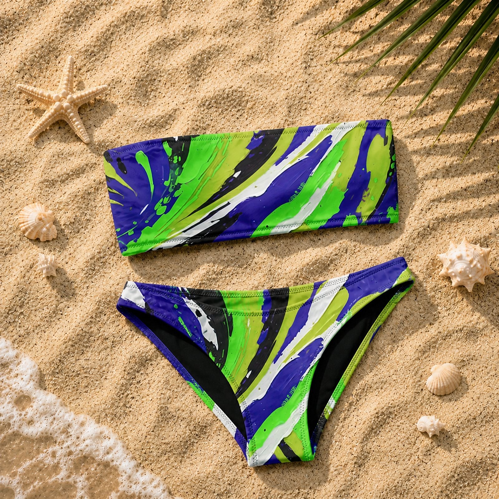 Blue Splash Bandeau Bikini