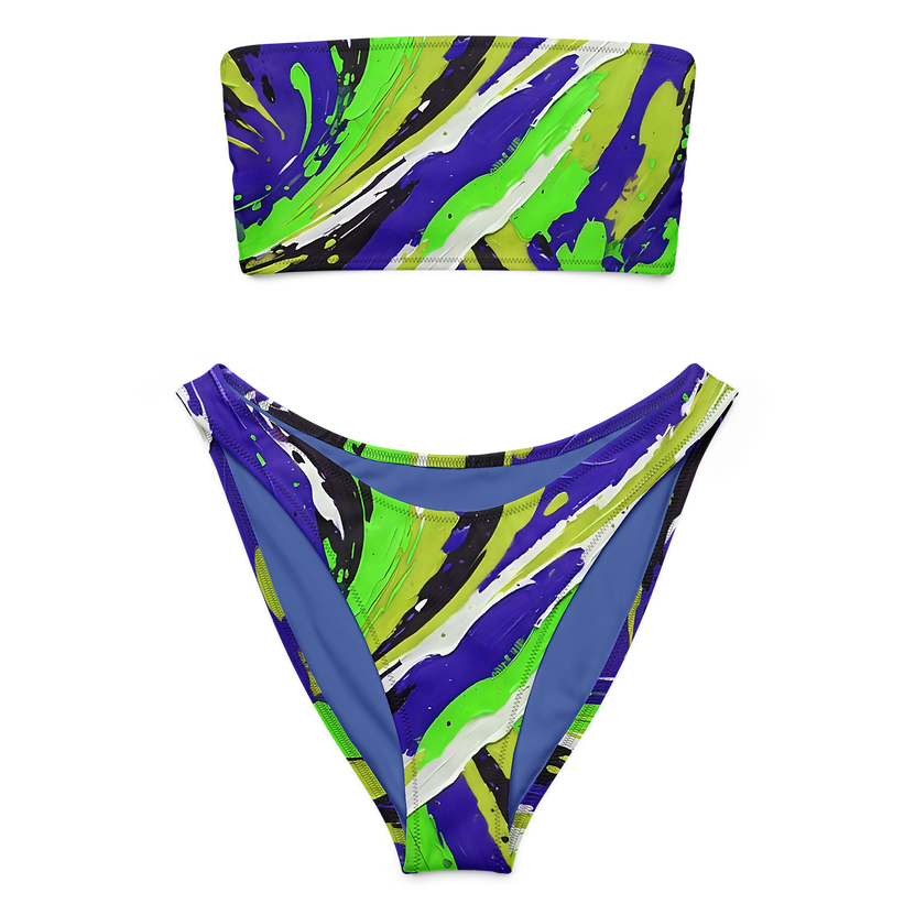 Blue Splash Bandeau Bikini