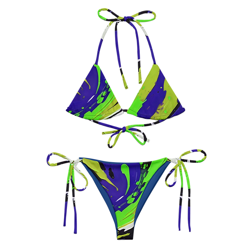 Blue Splash String Bikini