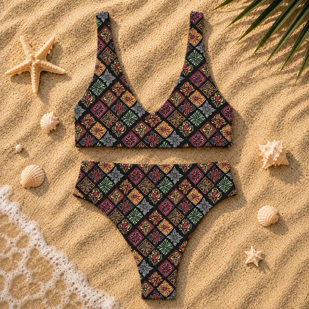 Flower Patch High-Waisted Bikini