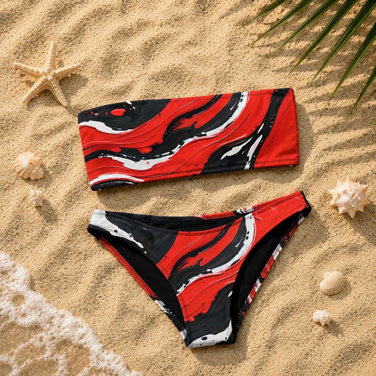 Red Splash Bandeau Bikini