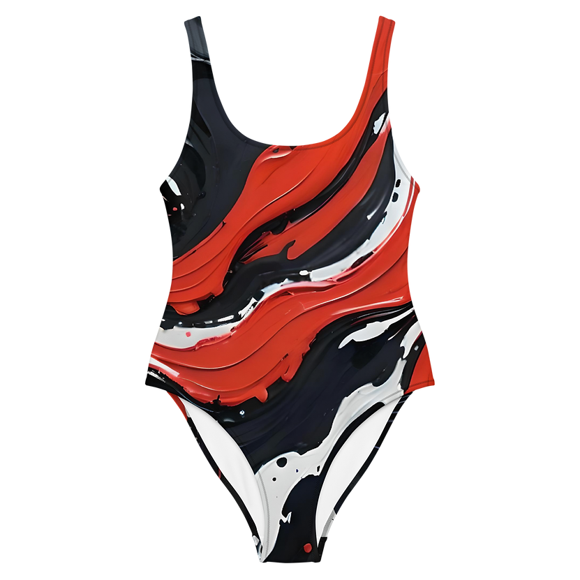 Red Splash One-Piece Swimsuit