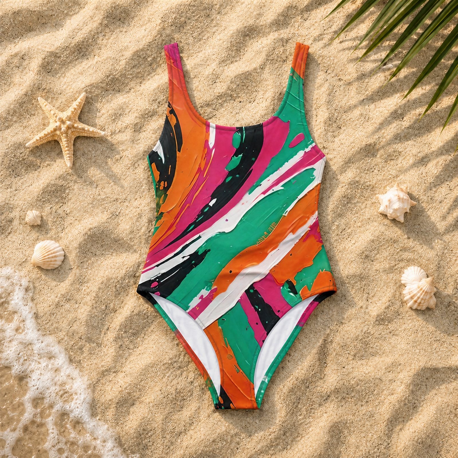 Teal Splash One-Piece Swimsuit