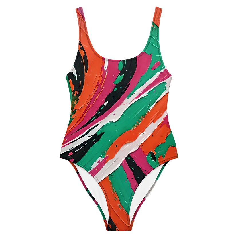 Teal Splash One-Piece Swimsuit