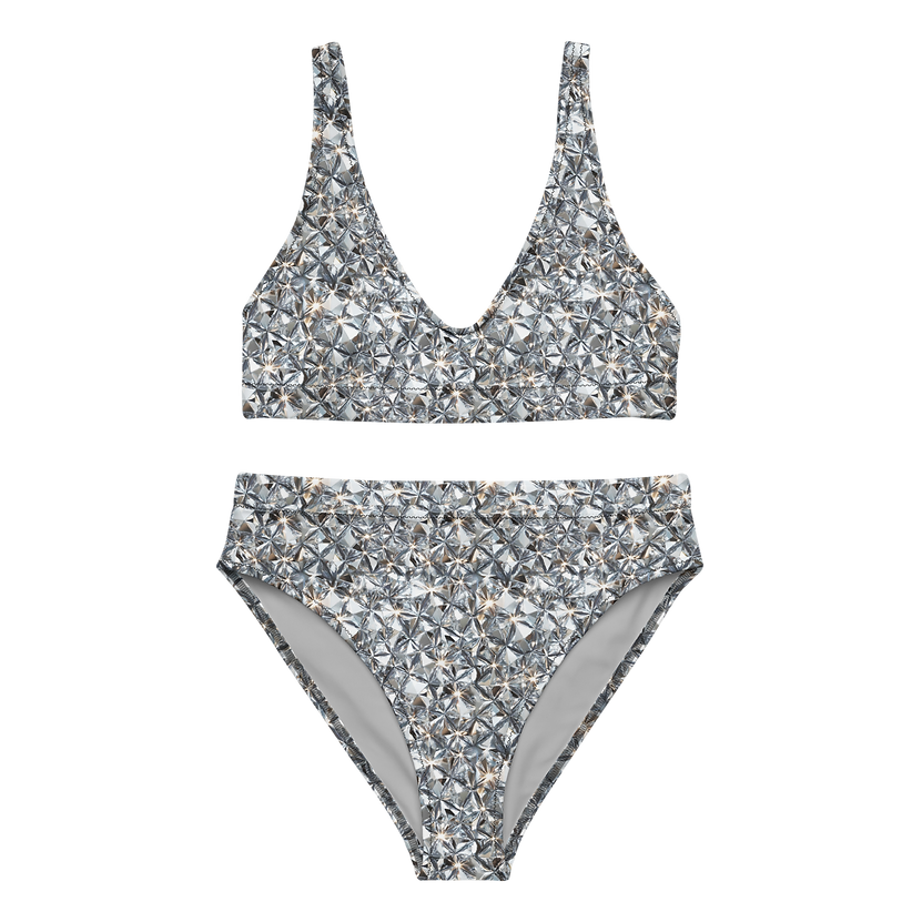 White Diamond High-Waisted Bikini