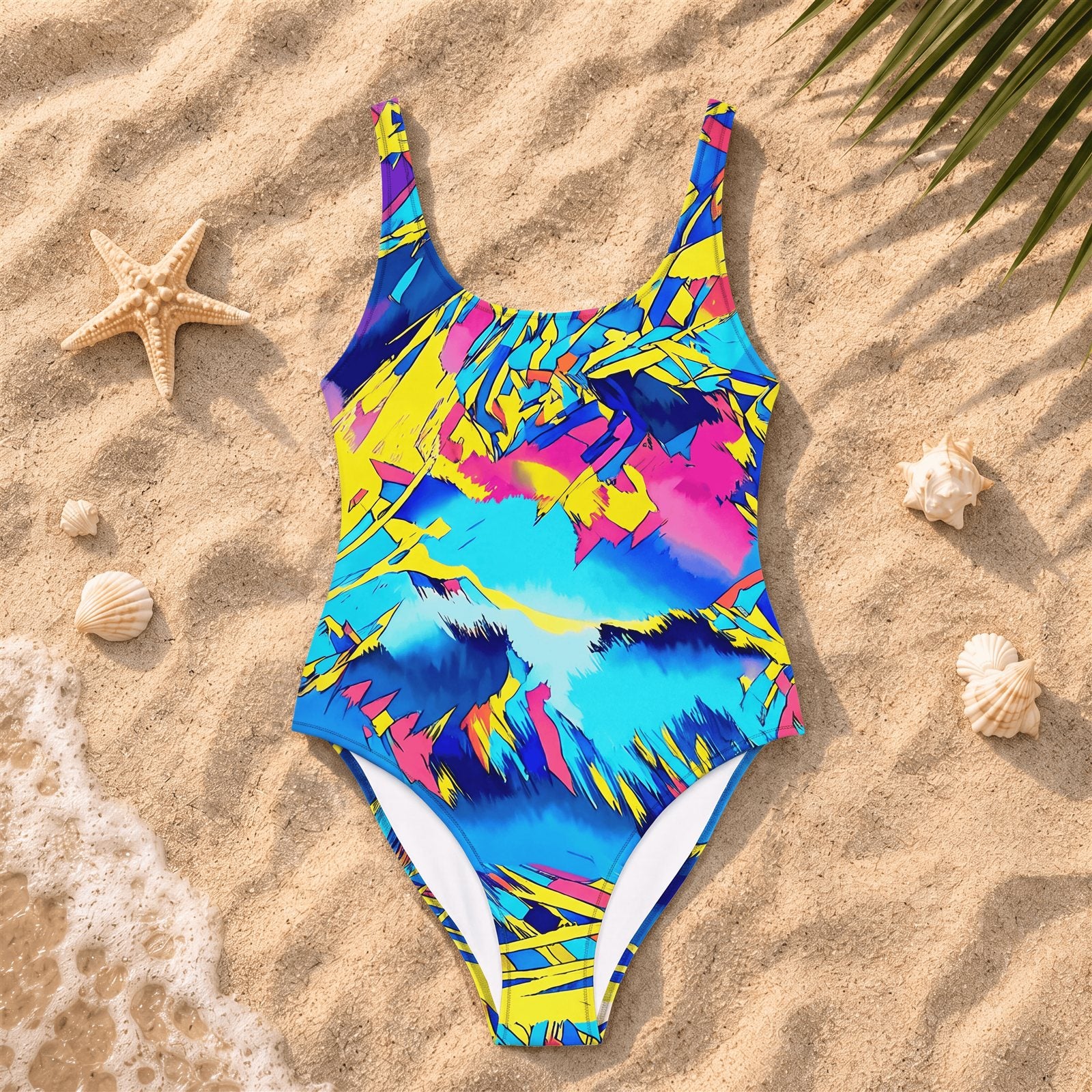 Yellow Electric One-Piece Swimsuit